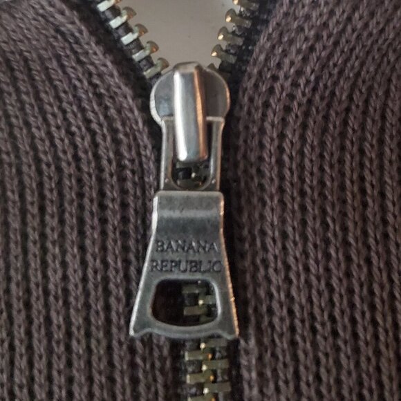 2006 Banana Repiblic 100% Cotton Mens XL 1/4 Zip Ribbed Pullover Sweater - Picture 3 of 10